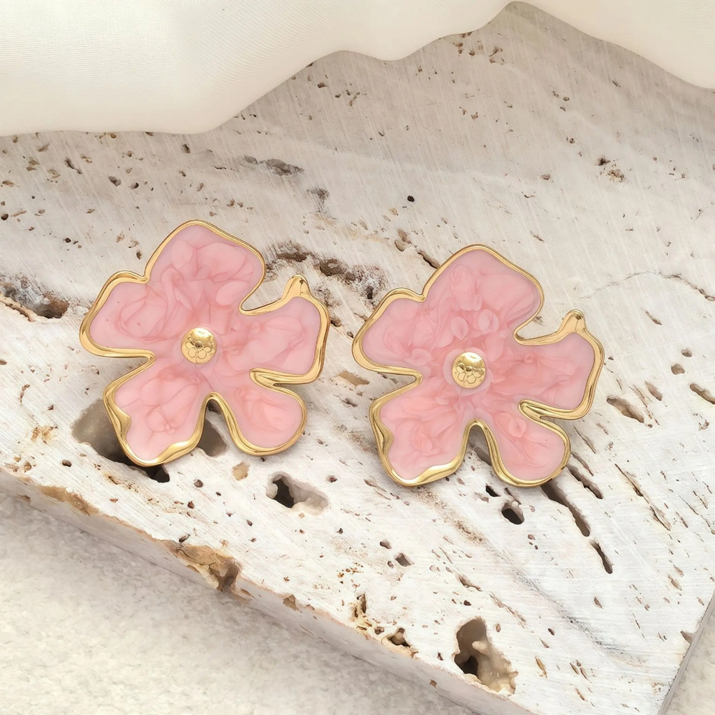 Arete Rosa esmaltada