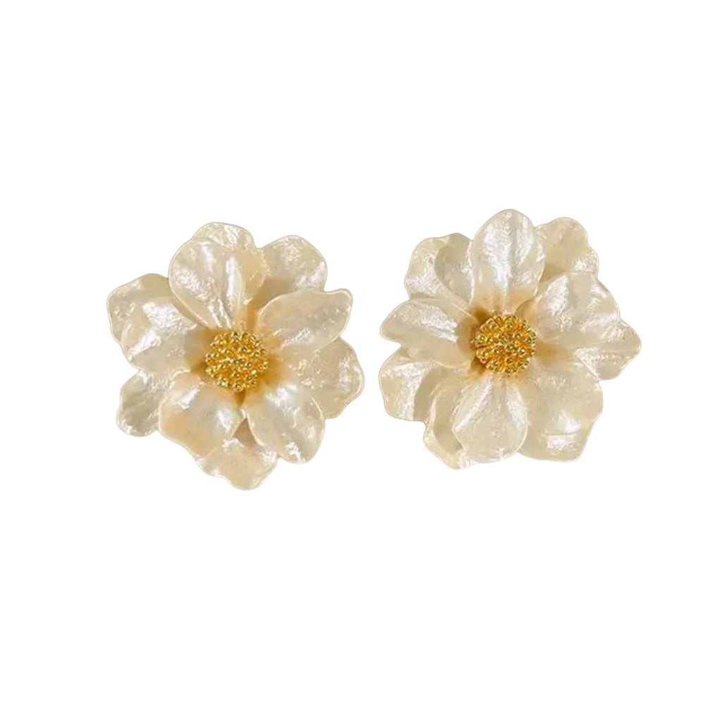 Arete esmaltada beige