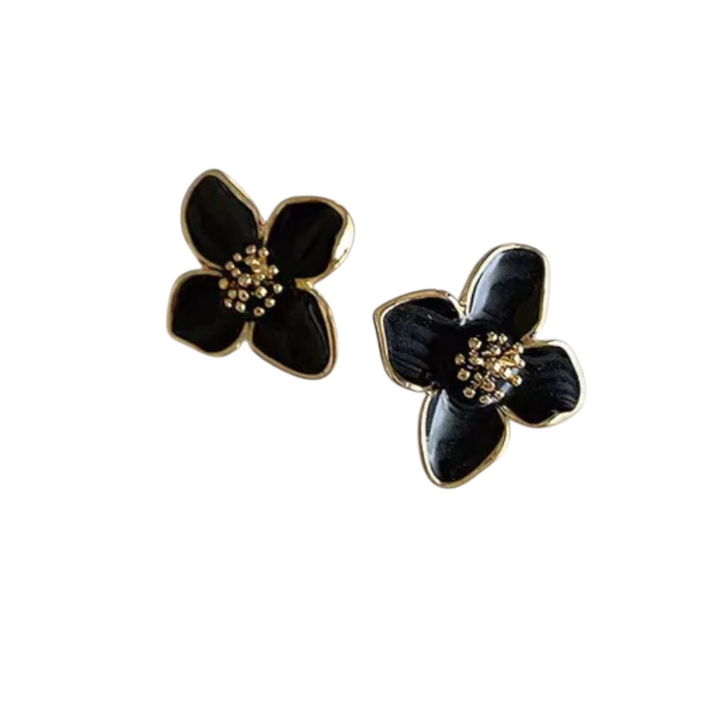 Arete esmaltado negro