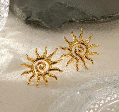 Arete girasol en espiral
