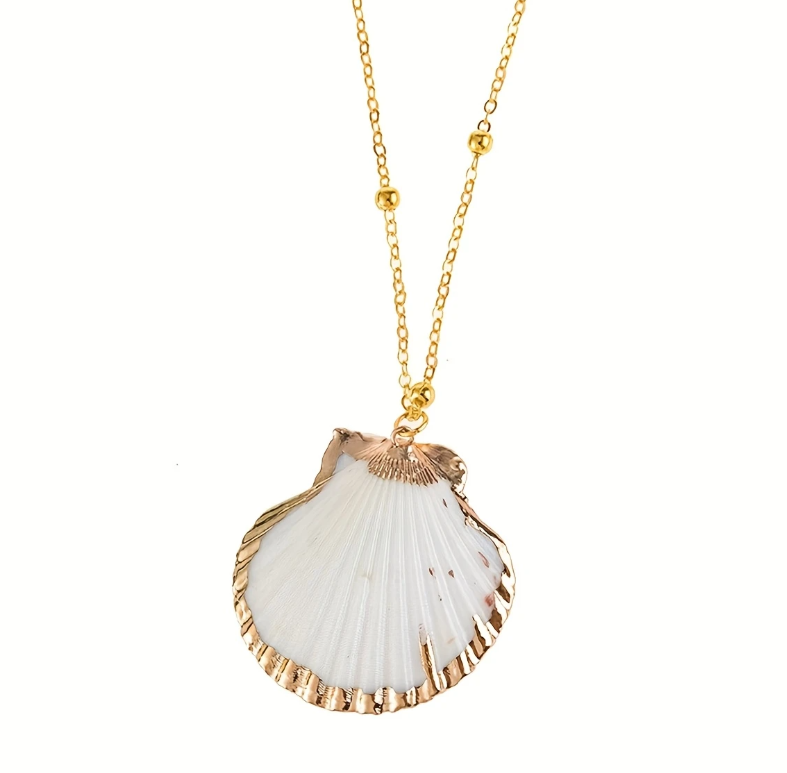 Collar Boho de caracola marina natural