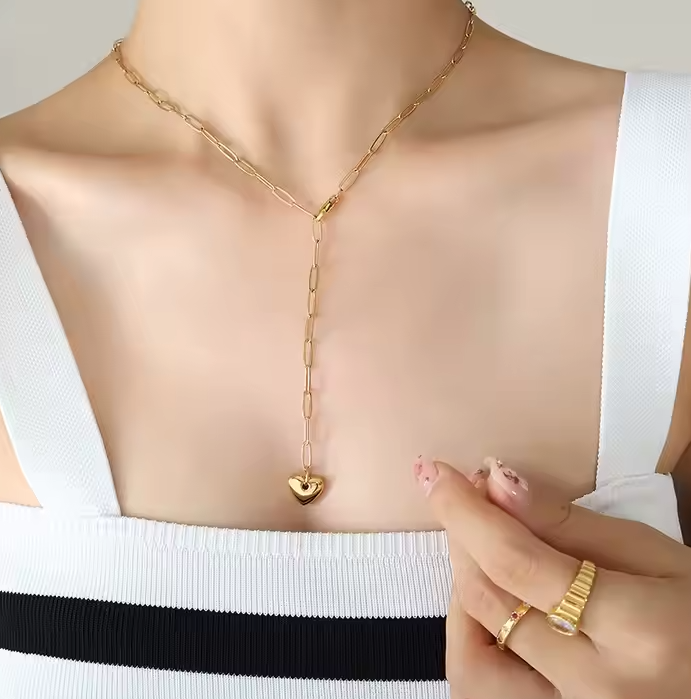Collar + pulsera de corazón